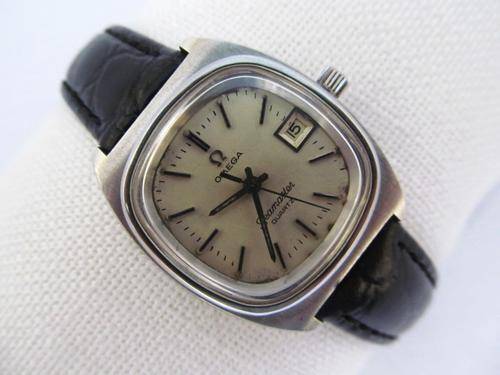 RARE AUTHENTIC OMEGA SEAMASTER DATE STAINLESS STEEL QUARTZ LADIES WATCH