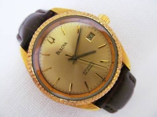 Vintage Bulova Automatic 25 Jewels Mens Gold Plated Watch