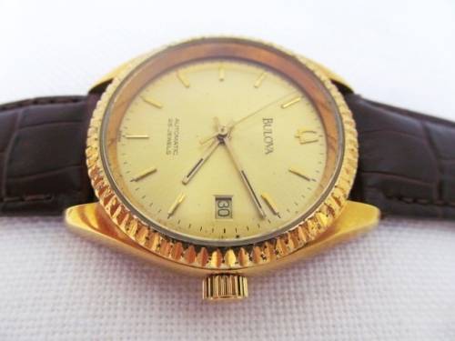 Vintage Bulova Automatic 25 Jewels Mens Gold Plated Watch