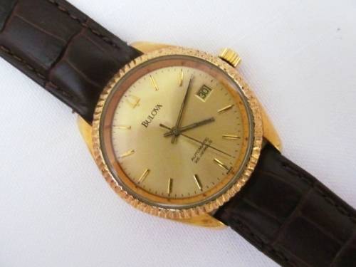 Vintage Bulova Automatic 25 Jewels Mens Gold Plated Watch