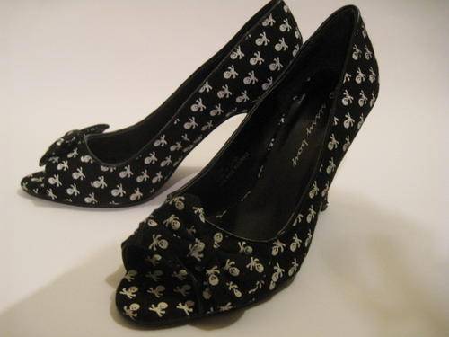 SISSY BOY BLACK SKULL DESIGN LADIES SHOES!!!!!!!!