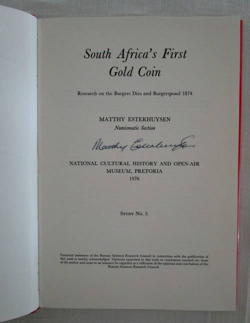 SOUTH AFRICA'S FIRST GOLD COIN BY MATTHY ESTERHUYSEN
