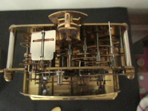 VINTAGE SCHATZ TRIPLE CHIME 8 DAY BRASS MANTLE CLOCK