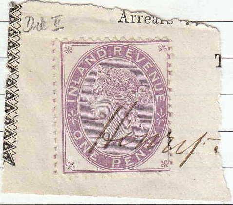 1867-81. Queen Victoria revenue stamps. W1 x f11 + 3x F12. Fiscal used - 4 scans