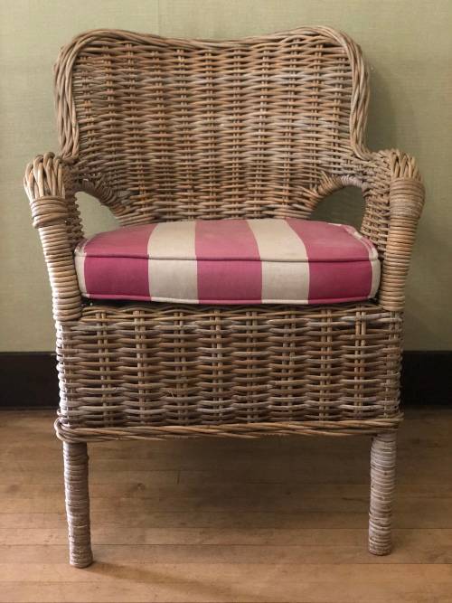 Cane Wicker Chairs - Full Set of 8 with Cushions Included