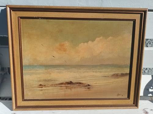 AG MORRIS 1980 Painting - Durban Bluff From Umhlanga: Early Morning