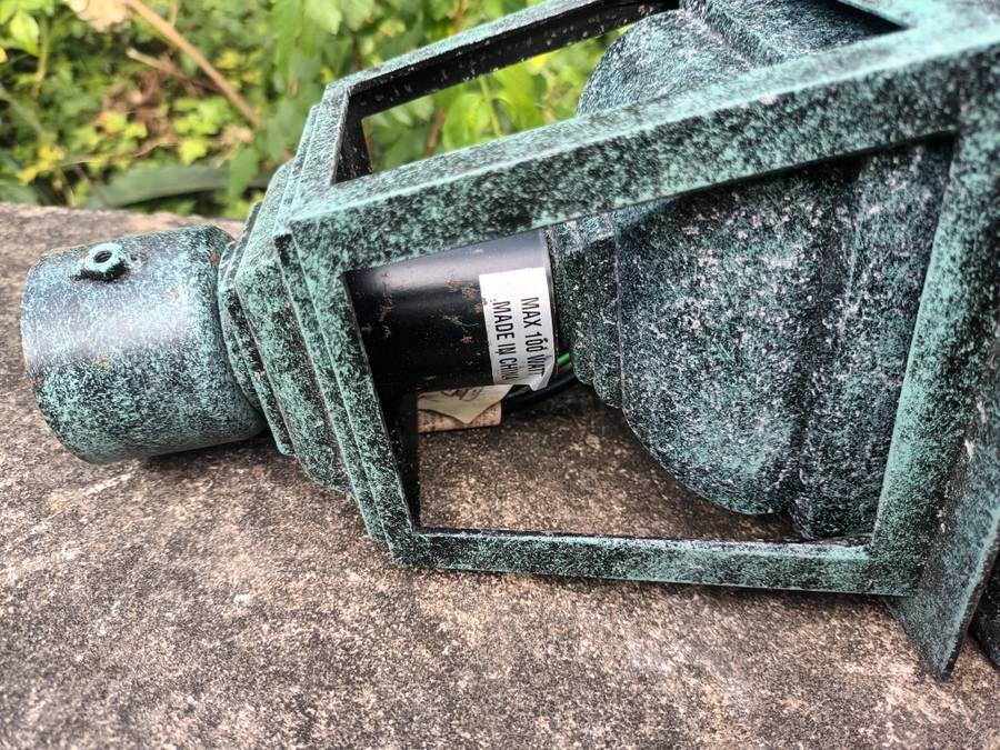 Aluminum Cast Lantern Clear Beveled Panels × 2