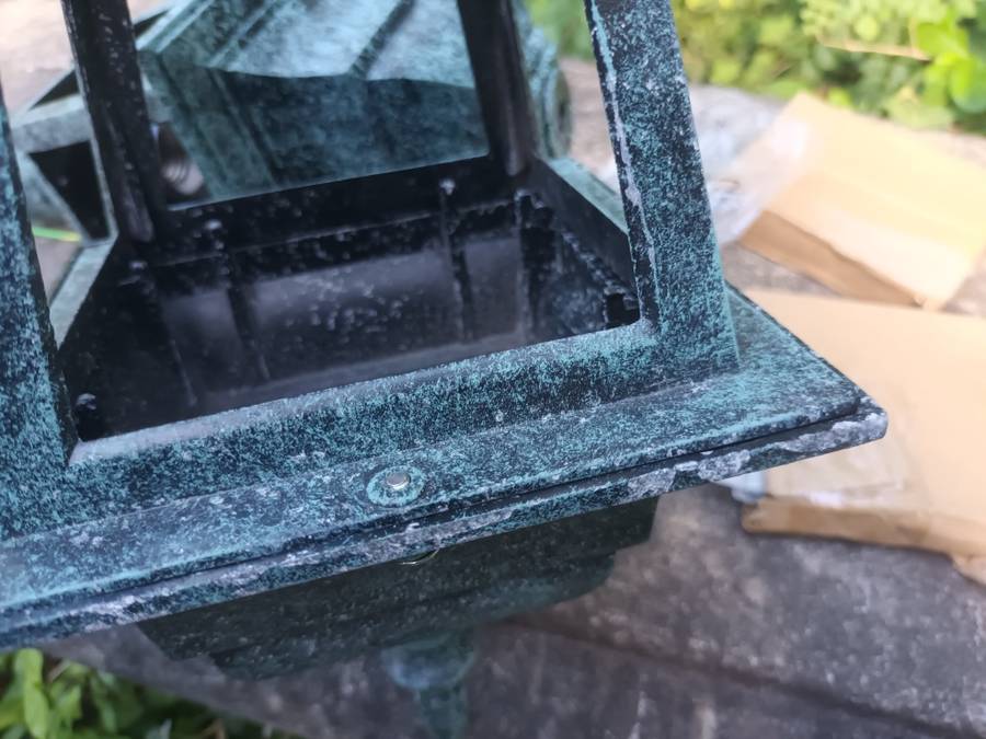 Aluminum Cast Lantern Clear Beveled Panels × 2