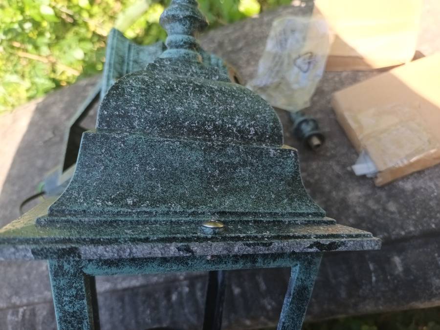 Aluminum Cast Lantern Clear Beveled Panels × 2