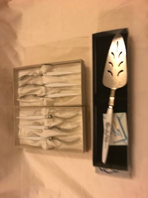 Eterite cake lifter and fork set