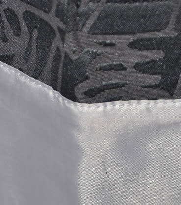 DIANE VON FURSTENBERG BLACK BROCADE CANVAS TOTE, BLACK LEATHER STRAPS AND ACCENTS