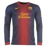 2013  BARCELONA HOME SHIRT+LONG SLEEVE SMALL SIZE ONLY+XAVII+FREE SHIPPING+EURO 2012 SHIRTS