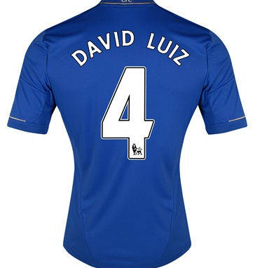 2013 CHELSEA HOME SHIRT+DAVID LUIZ 4+1 MEDIUM, ONLY+FREE SHIPPING