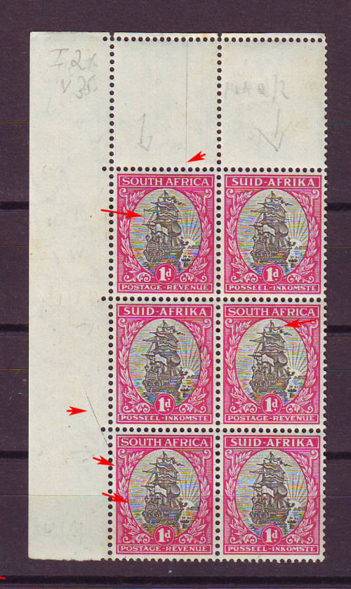Union of South Africa- varieties and errors -see scan
