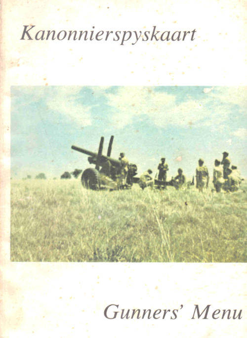 Kanonnierspyskaart / Gunners Menu