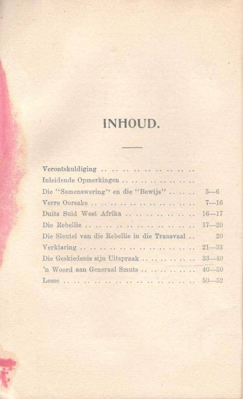 Die Anderkant van die Rebellie - 'n Woord aan Generaal Smuts  --  Johan H Schoeman