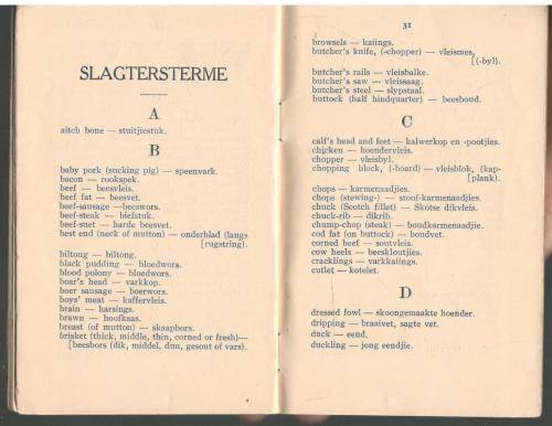 Engels - Afrikaanse Woordelys van Kruideniersware en Slagterstrerme