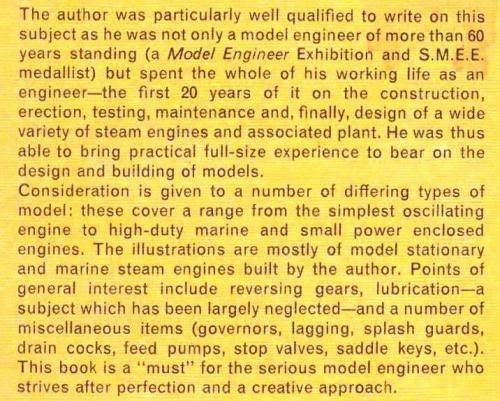 Model Stationary and Marine Steam Engines  --  K N Harris