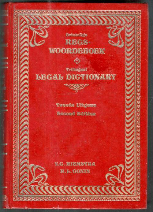 Drietalige Regswoordeboek  --  V G Hiemstra en H L Gonin