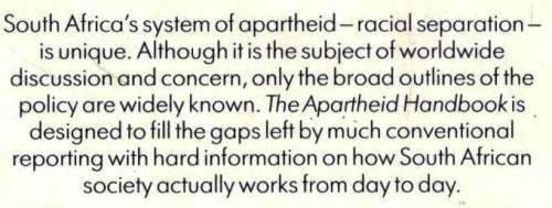 The apartheid Handbook - a Guide to South Everyday Racial Policies - Roger Omond