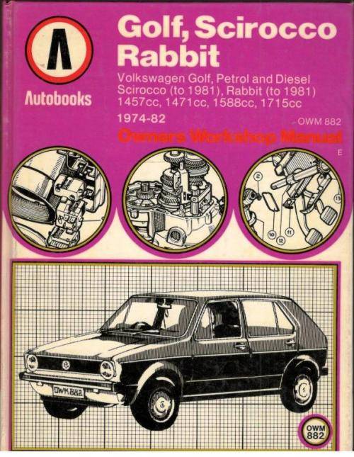 Volkswagen Golf Scirocco Rabbit Owners Workshop Manual   -   Autobooks