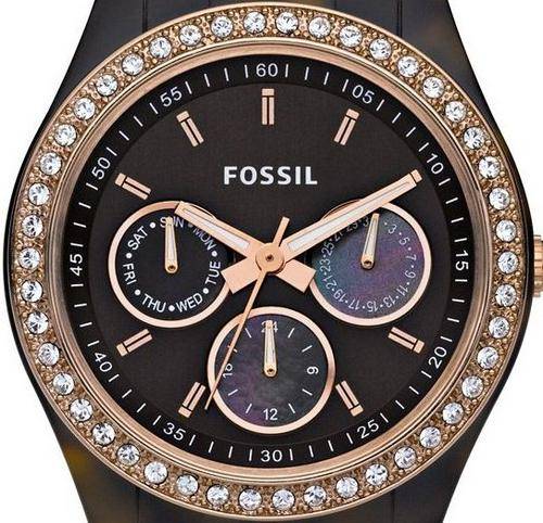 FOSSIL Stella Crystal Tortoise Resin Chronograph Ladies Watch