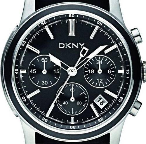 DKNY Black Rubber Strap Chronograph Ladies Watch