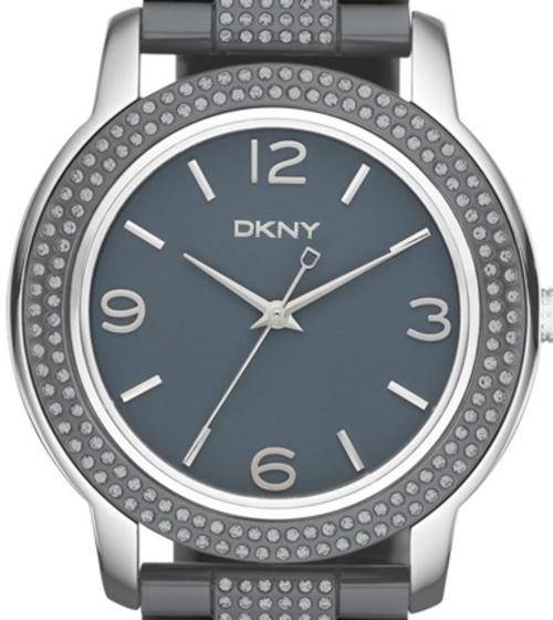 DKNY Crystal Accented Large Grey Dial Ladies Watch