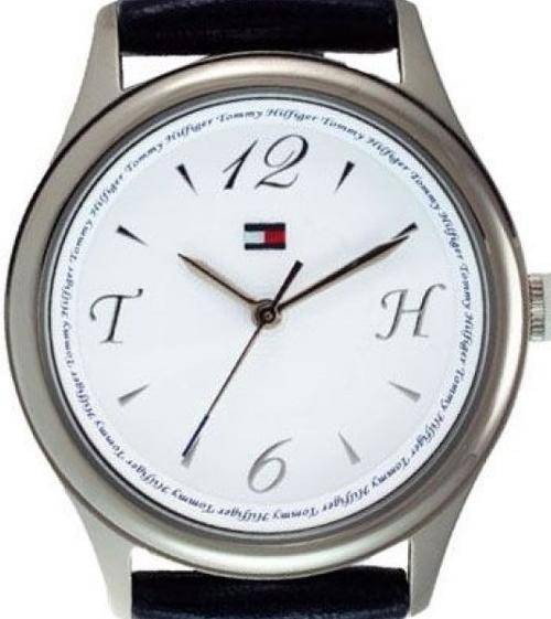 TOMMY HILFIGER White Dial Blue Leather Ladies Watch