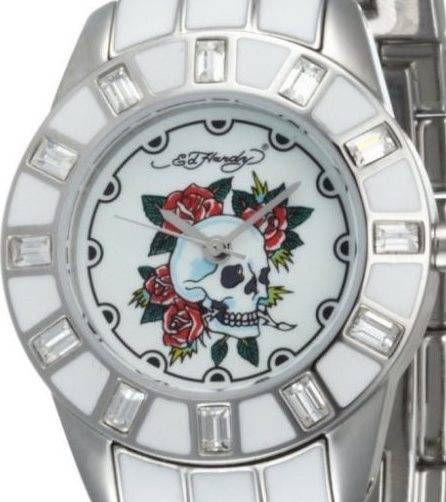ED HARDY Chic Love Kills Swarovski Crystal Accented Ladies Watch