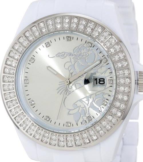 ED HARDY Jolie Rose Crystal Accented Large Dial Ladies Watch