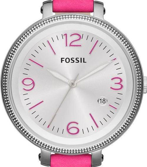 FOSSIL Heather Pink Leather Large Dial Ladies Watch