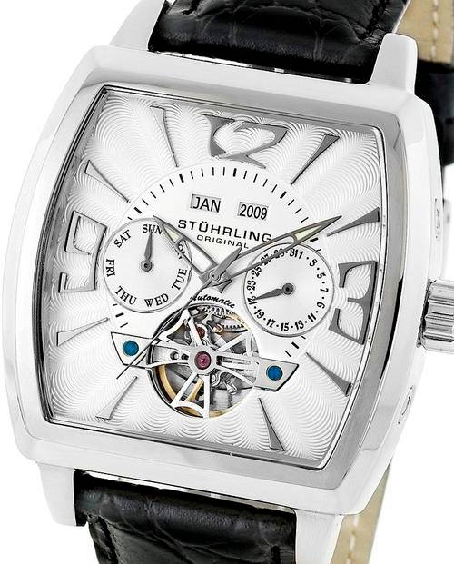 STUHRLING Special Reserve Normandy Automatic Skeleton Mens Watch