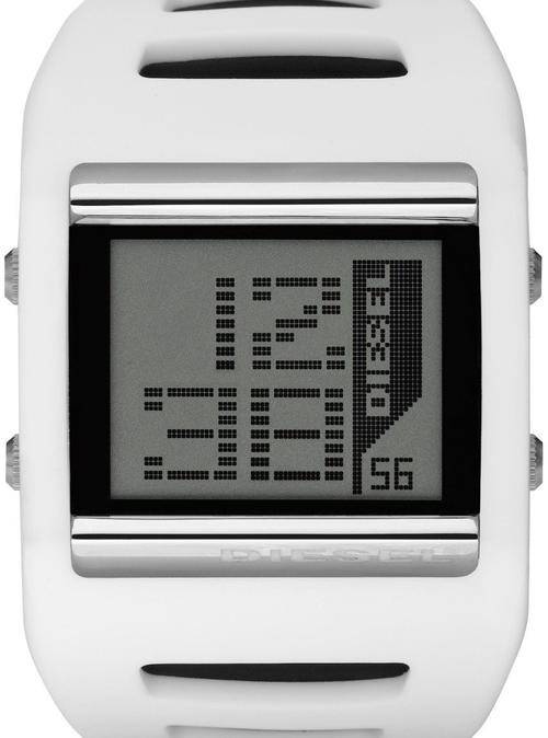 DIESEL Digital White Silicone Oversized Mens Watch