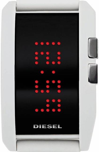DIESEL Digital LED White Silicone Mens Watch