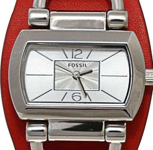 FOSSIL Evonne Red Leather Ladies Cuff Watch