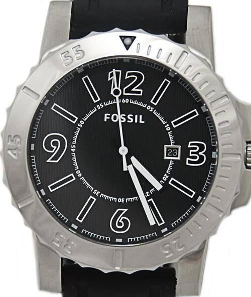 FOSSIL Black Silicone Sport Mens Watch