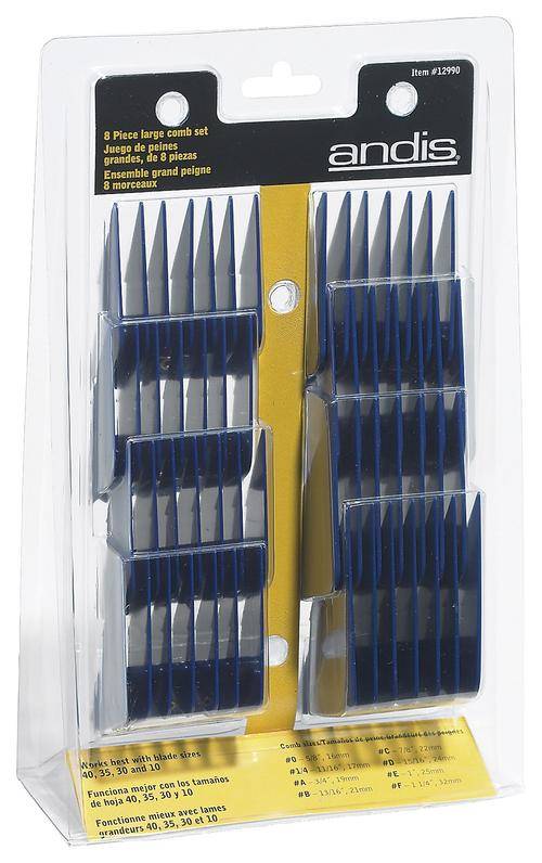 ANDIS Universal 8 Piece Large Clipper Comb Set