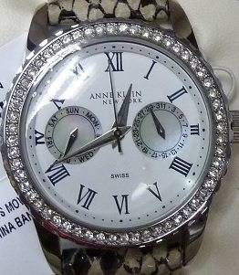 ANNE KLEIN Crystal Accented Swiss Quartz Multifunction Ladies Watch