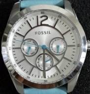 FOSSIL Blue Leather Multifunction Ladies Watch