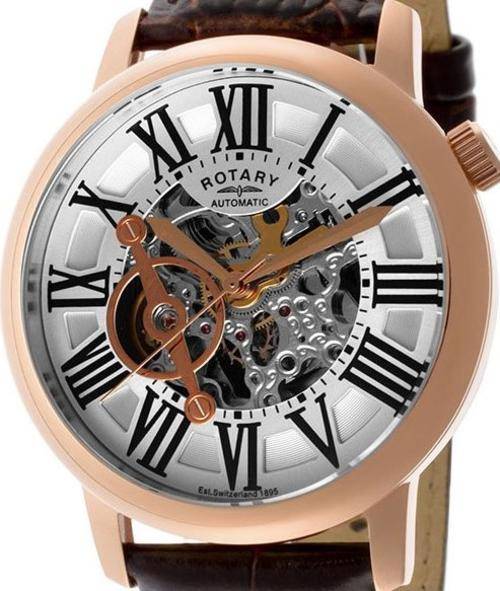 ROTARY Swiss Made Rose Gold Automatic Mens Watch
