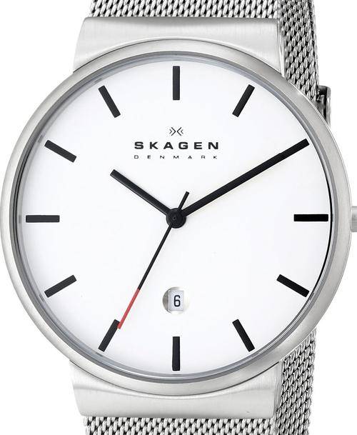 Authentic SKAGEN Denmark Stainless Steel Mesh White Dial Mens Watch