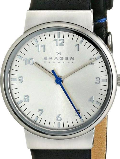 Authentic SKAGEN Denmark Ultra Slim Black Leather Ladies Watch