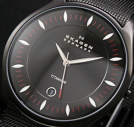 Authentic SKAGEN Denmark Ultra Slim Black Titanium Mens Watch