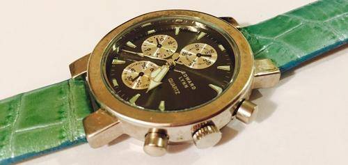 EDWARD LYNN Mint Green Leather Ladies Watch