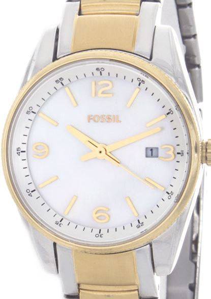 Authentic FOSSIL Two Tone Mother Of Pearl Ladies Watch