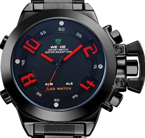 WEIDE Alarm LED Oversized Mens Watch