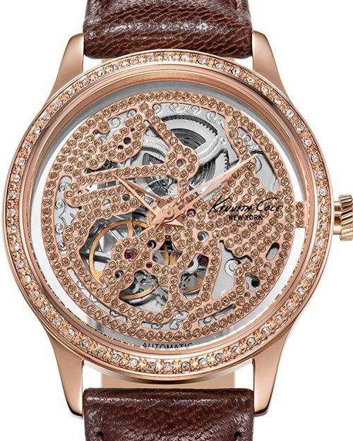 Authentic KENNETH COLE Rose Gold Skeleton Automatic Ladies Watch