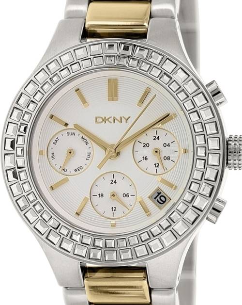 Authentic DKNY Chambers Two Tone Stainless Steel Multifunction Ladies Watch