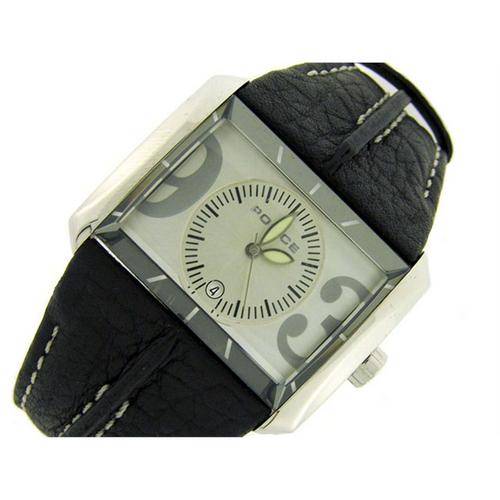 POLICE Matrix Black Leather Strap Mens Watch
